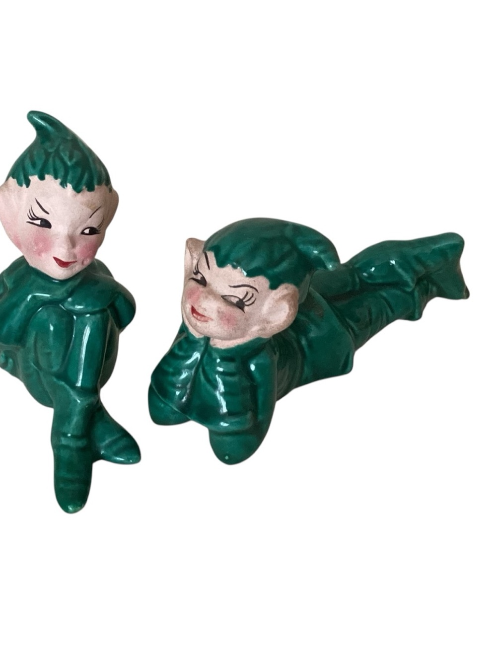 Vintage 50’s Gilner Pixie Elves Boy Girl Relaxing Set of Two
